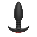 Черная анальная вибропробка Anal Vibrator с пультом ДУ - 13,5 см.