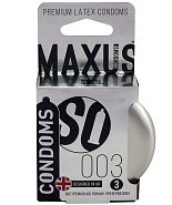 Экстремально тонкие презервативы в железном кейсе MAXUS 003 Extra Thin - 3 шт.