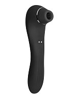 Черный стимулятор Smoooch Clitoral Suction   Vibration - 18,6 см.
