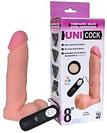 Фаллическая насадка Харнесс UNICOCK 8  с вибрацией - 20 см.