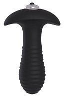Черный анальный вибромассажер Single Speed Spiral Plug - 11 см.