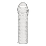 Текстурированная насадка на пенис Clear Textured Penis Enhancing Sleeve Extension - 16,5 см.