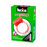 Розовое эрекционное виброкольцо Luxe VIBRO «Поцелуй стриптизёрши» + презерватив